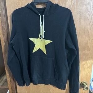 Hamilton Broadway Musical Gold Star Hoodie Size XL Black Pullover